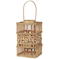 LATERNE Braun Lumbis - Braun, Holz (22/35/22cm) - Beliani