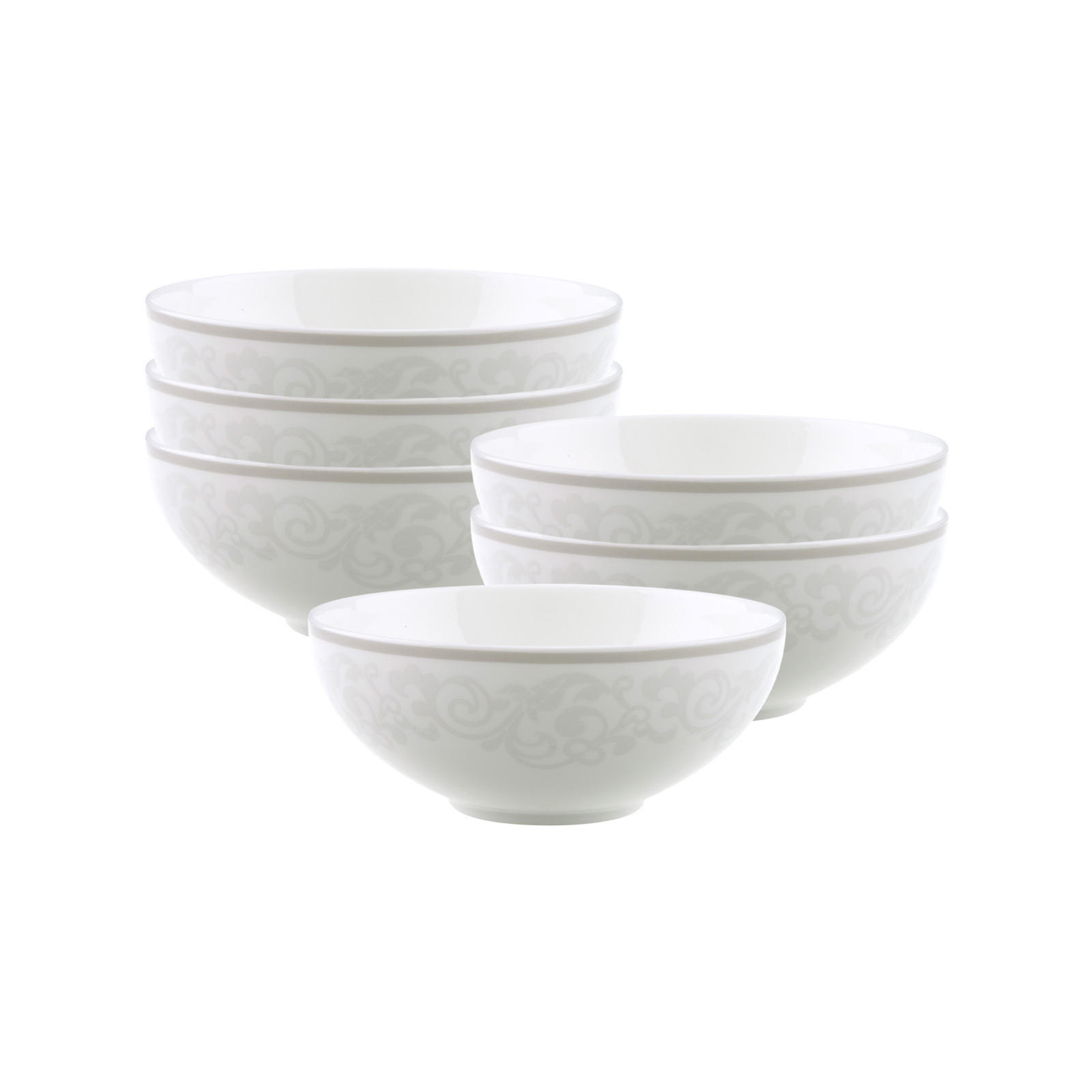DESSERTSCHALEN Gray Pearl weiß ø 13 cm 6er Set - Weiß, Keramik (13cm) - Villeroy & Boch