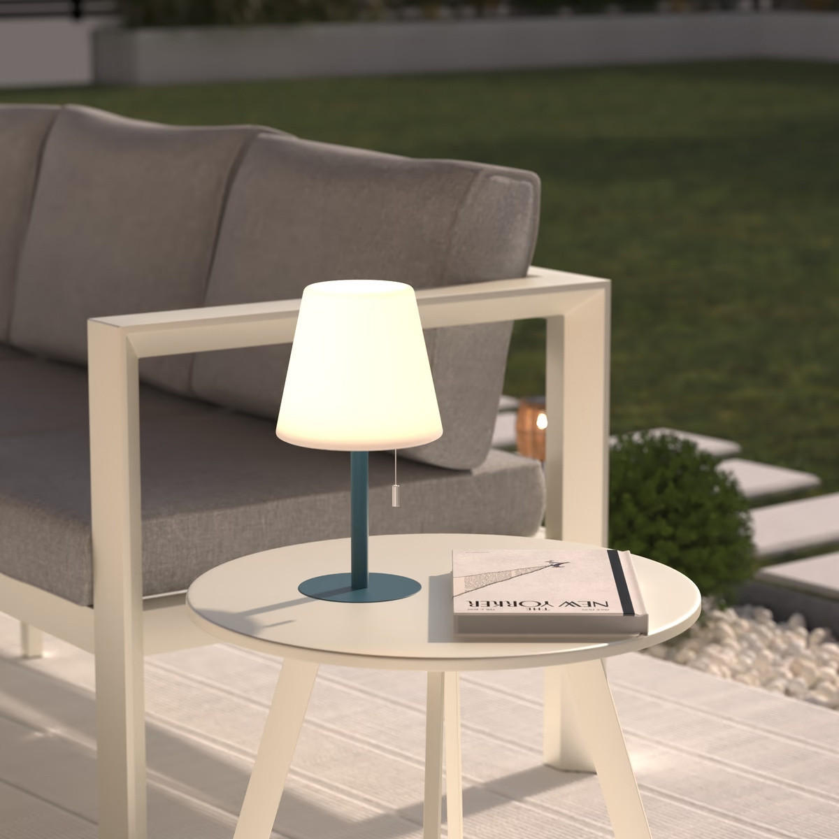 TISCHLAMPE Zack 30 cm - Blau, Metall (16/16/30cm) - Atmosphera Createur d´interieur