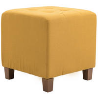 SITZWÜRFEL eckig 45/45/46 cm Stoff gelb - Gelb/Naturfarben, Holz/Textil (45/46/45cm) - CLP