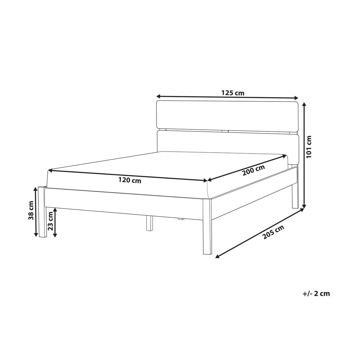 POSTELJA z letvenim dnom 120/200 les kavčukovca temno rjava Boisset - temno rjava, les (120/200cm) - Beliani
