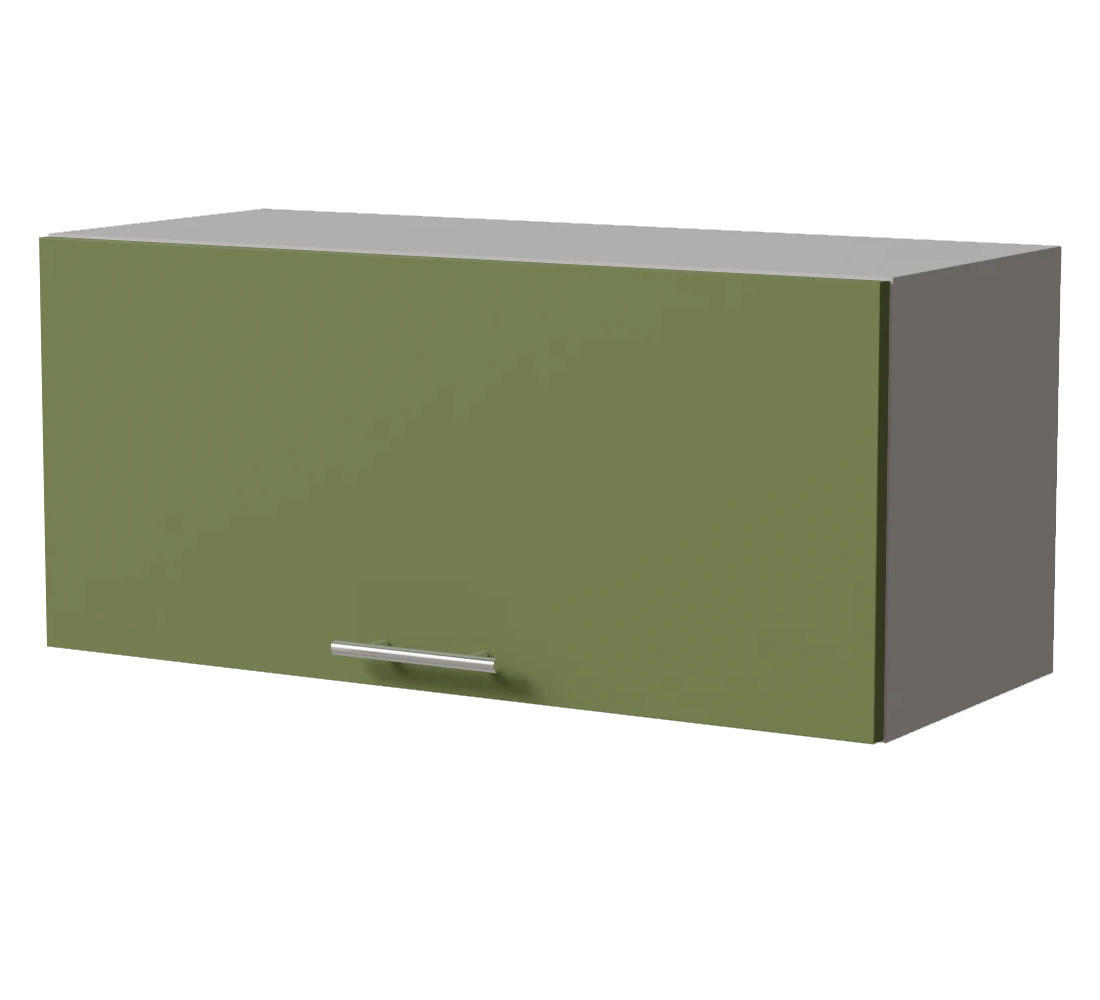 KLAPPHÄNGESCHRANK Brerra W4B/80 Grau / RAL 6025 farngrün Matt 80 / 32,5 / 36cm mit Blum Aventos Klappenbeschlag - Grau/Grün, Holz/Holzwerkstoff (80/36/32.5cm) - Feldmann-Wohnen