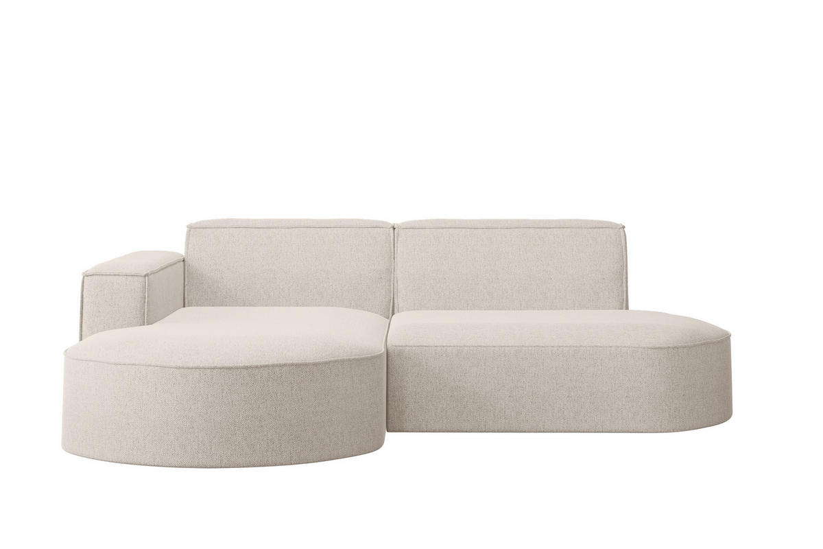 ECKSOFA MODENA L STUDIO Stoff Verita Ecru Links - Ecru, Holz (165/236cm) - Kaiser Möbel