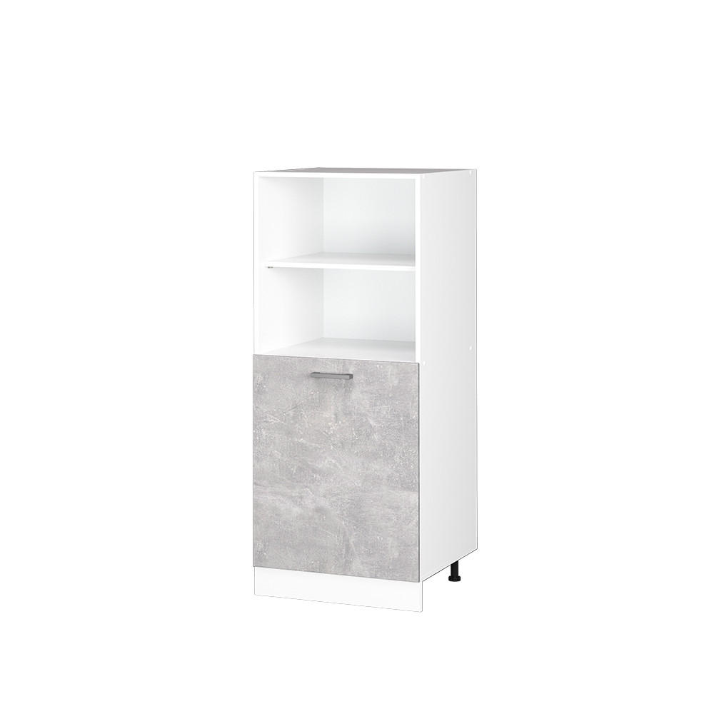 HOCHSCHRANK R-Line Beton 60 cm mit offenen Regalen, und Tür - Schieferfarben/Weiß, Holzwerkstoff (60/143/57.2cm) - Vicco