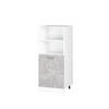 HOCHSCHRANK R-Line Beton 60 cm mit offenen Regalen, und Tür - Schieferfarben/Weiß, Holzwerkstoff (60/143/57.2cm) - Vicco