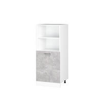 HOCHSCHRANK R-Line Beton 60 cm mit offenen Regalen, und Tür - Schieferfarben/Weiß, Holzwerkstoff (60/143/57.2cm) - Vicco