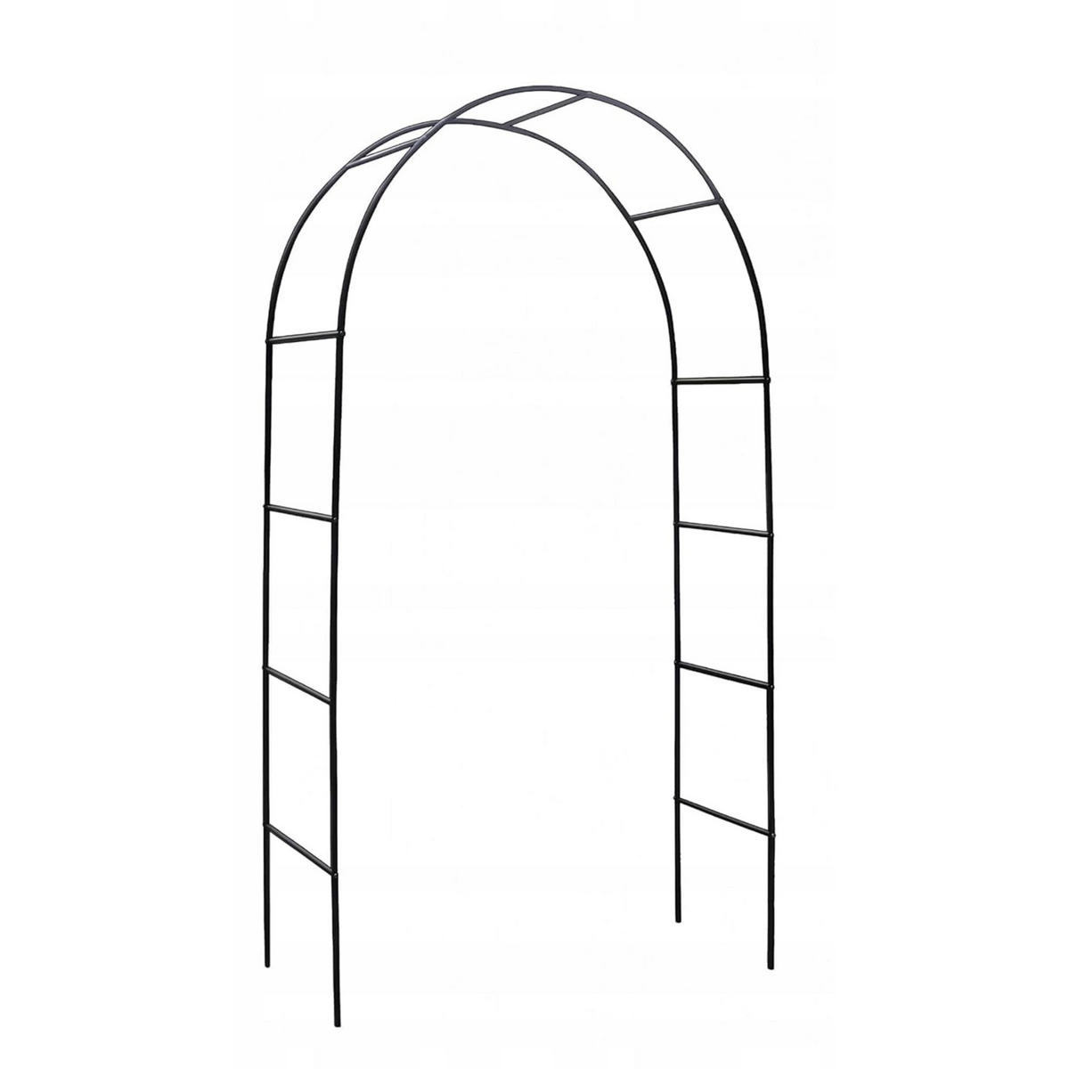 ROSENBOGEN Gartenpergola - Schwarz, Metall (140/240/38cm) - KRUMAD