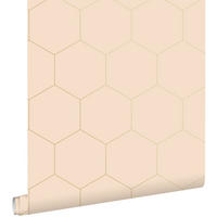 TAPETE Wabenmuster 53 cm x 10.05 m - Pink, Papier (53/1000cm) - ESTAhome