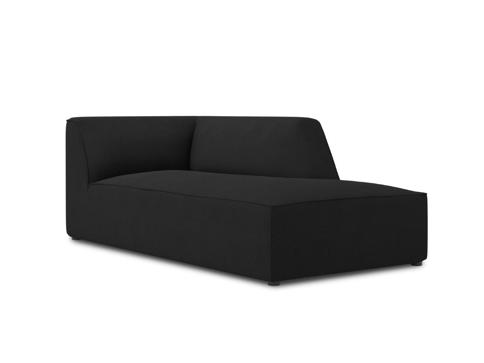 CHAISELONGUE rechts Ruby aus strukturiertem Stoff schwarz - Schwarz, Textil (93/69/180cm) - Micadoni