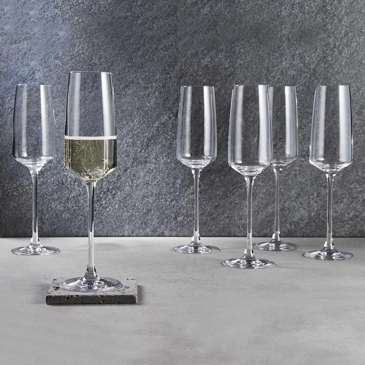 CHAMPAGNERFLÖTE (6er Set) Wine Dine - Transparent, Glas (0.25L) - Butlers