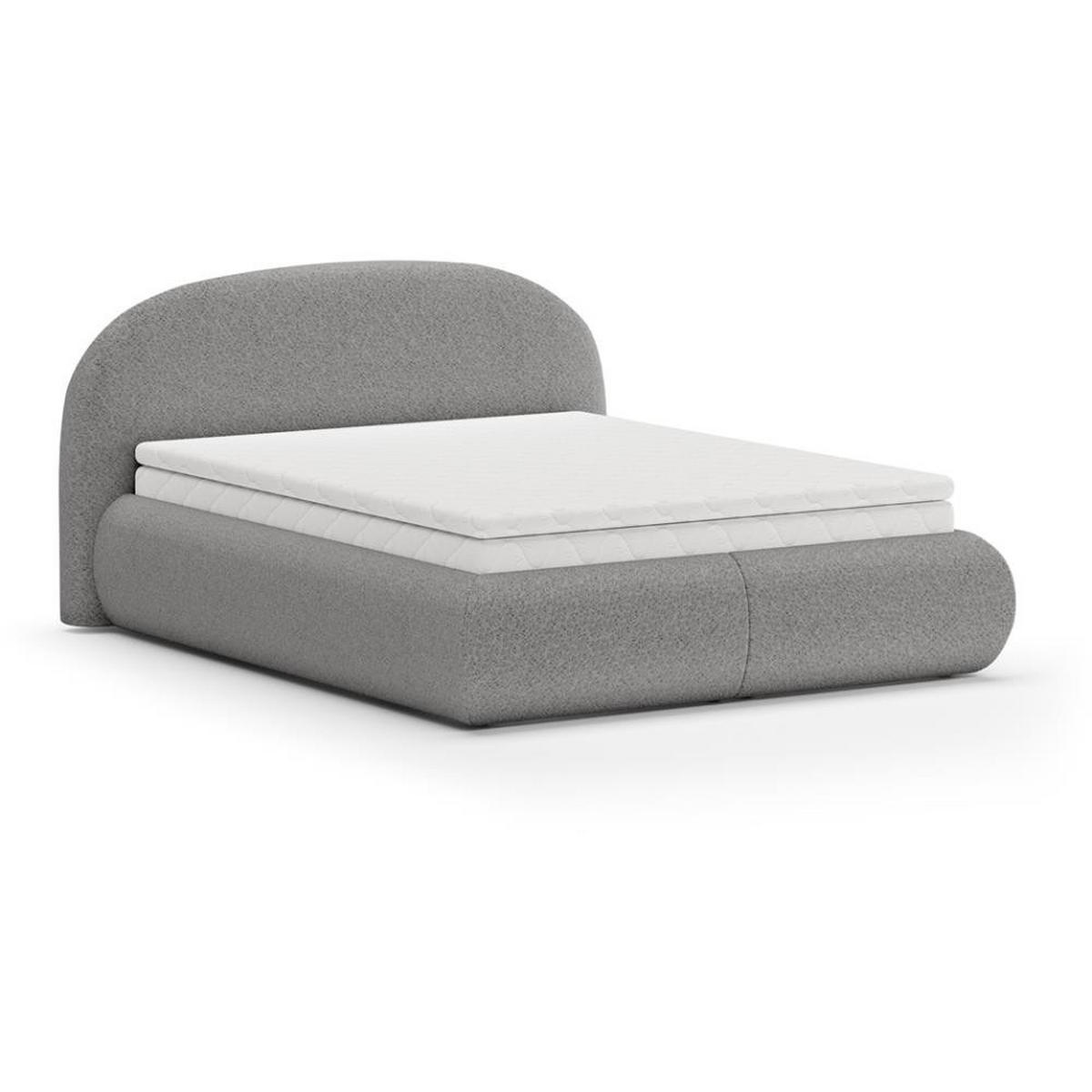 POLSTERBETT Motti mit Matratze und Topper, 140x200 cm, Dunkelgrau - Dunkelgrau, Textil (140/200cm) - Beautysofa