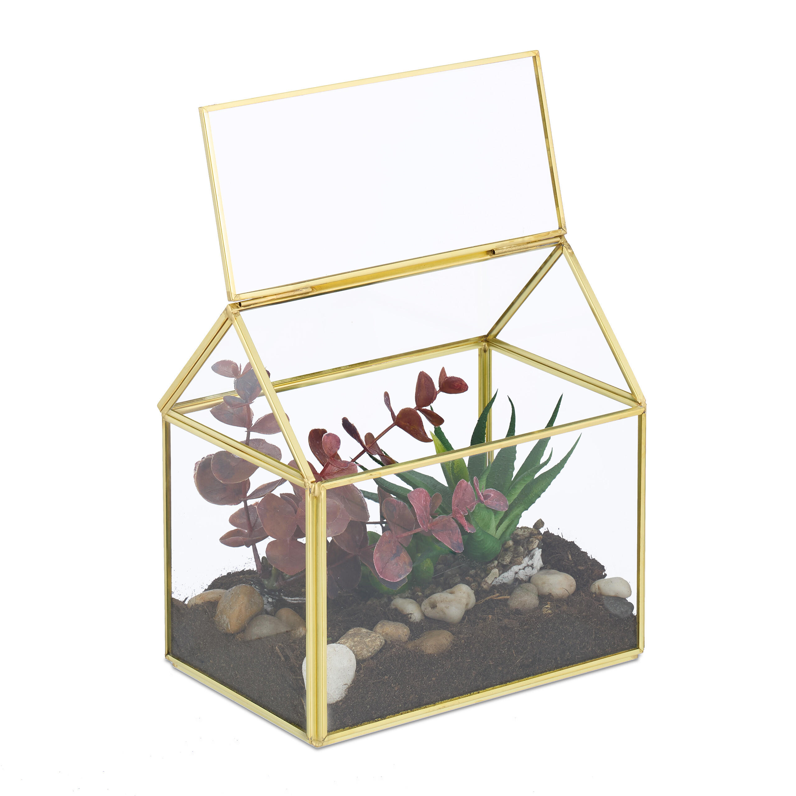 PFLANZENTERRARIUM - Transparent, Glas/Metall (15/15/10cm) - Relaxdays