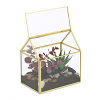 PFLANZENTERRARIUM - Transparent, Glas/Metall (15/15/10cm) - Relaxdays