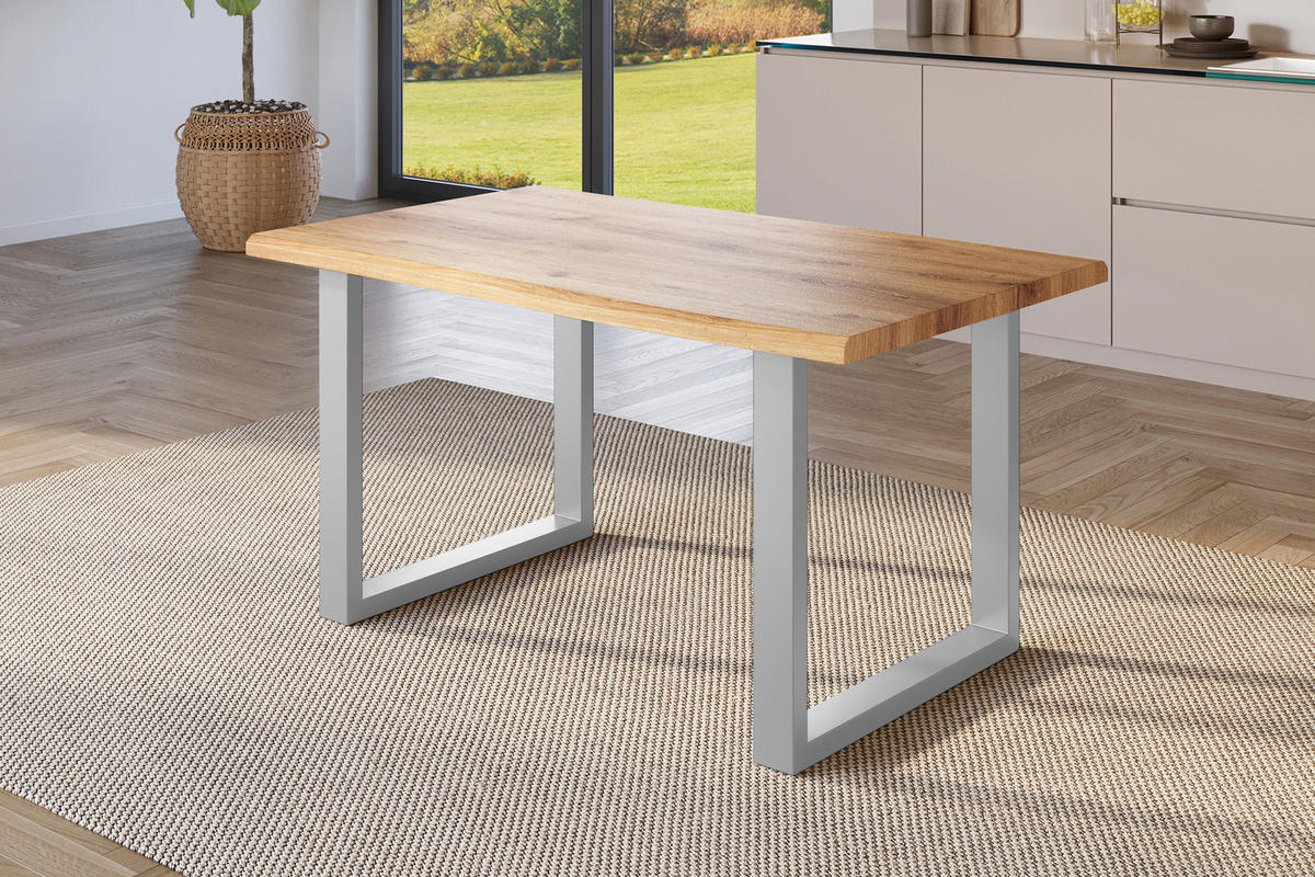 ESSTISCH JULIUS U - Wildeiche/Eichefarben, Holz (85/160/77cm) - SAM