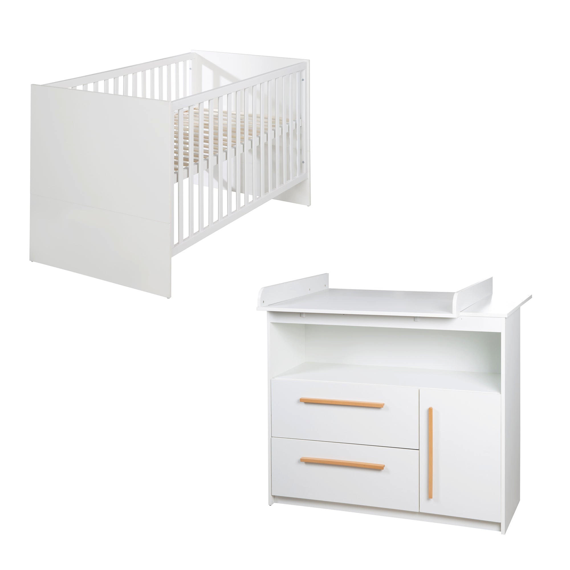 BABYZIMMER-SET Lilo 2-teilig - Weiß, Holzwerkstoff (117.5/144cm) - Roba
