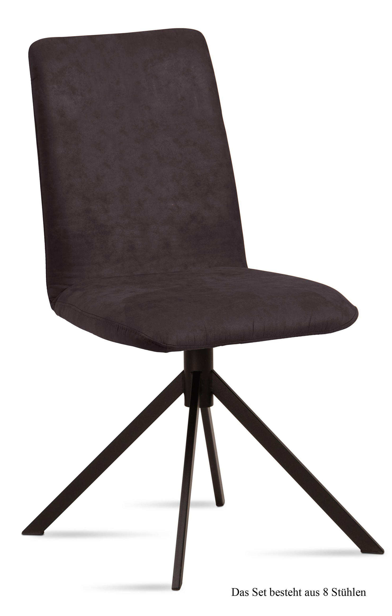 ESSZIMMERSTUHL (8er-Set) Dredi 47x92x60 Schwarz/Espresso - Dunkelbraun/Schwarz, Kunststoff (60/92/47cm) - 58aufmkessel