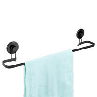 HANDTUCHHALTER Saugnapf Schwarz - Schwarz, Metall (60/11/8.5cm) - Bathroom solutions