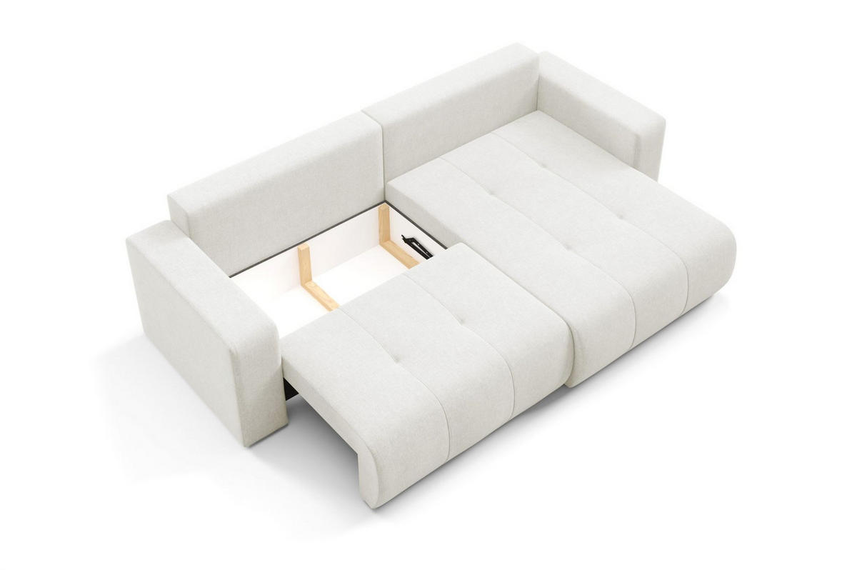 ECKSOFA Augusto - Creme, Holzwerkstoff/Textil (244/149cm) - Fun Möbel