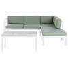 LOUNGE-SET 5-sitzer Aluminium Grün Messina - Weiß/Grau, Metall - Beliani
