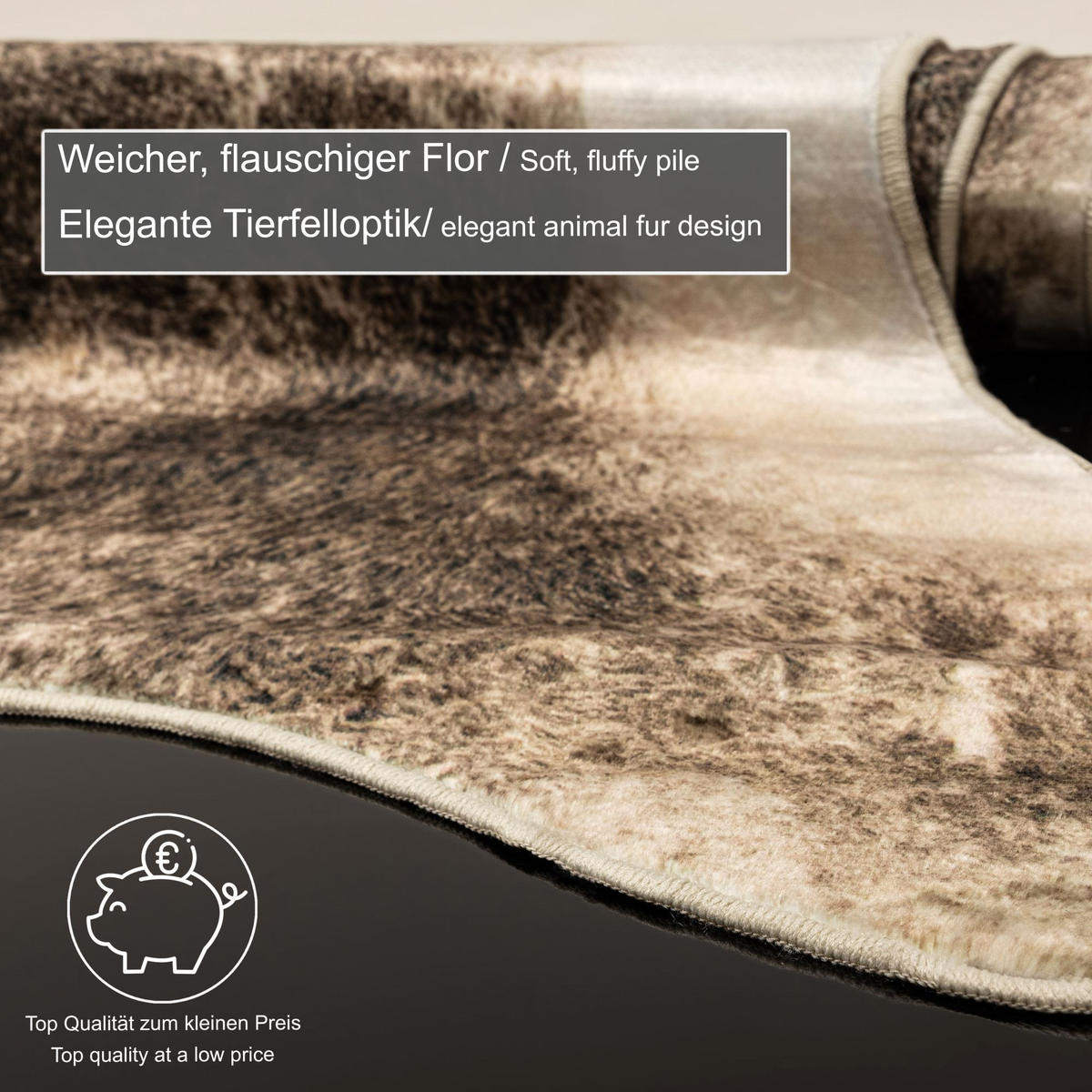 KUNSTFELL-TEPPICH Emilia 100x130 cm - Braun, Textil (100/130cm) - Gino Falcone