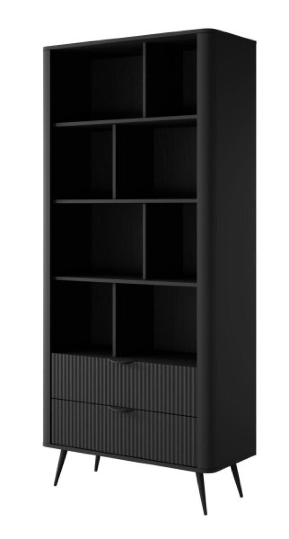 REGAL Schwarz Lena Teilweise Offen - Schwarz, Holzwerkstoff (88/193/38cm) - Sepro Meble