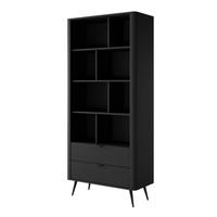 REGAL Schwarz Lena Teilweise Offen - Schwarz, Holzwerkstoff (88/193/38cm) - Sepro Meble