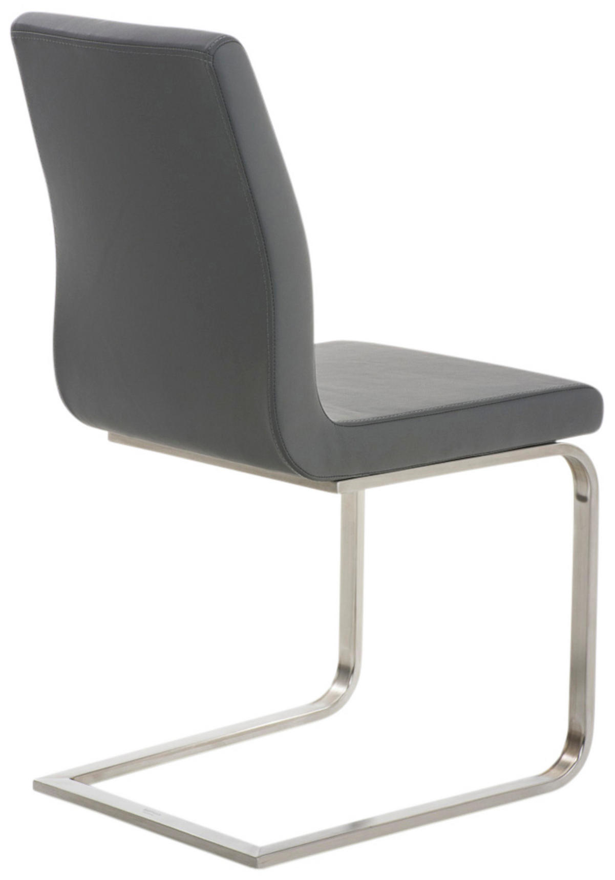 SCHWINGSTUHL 2er Set Lederlook Grau - Edelstahlfarben/Grau, Textil/Metall (40/90/50cm) - CLP
