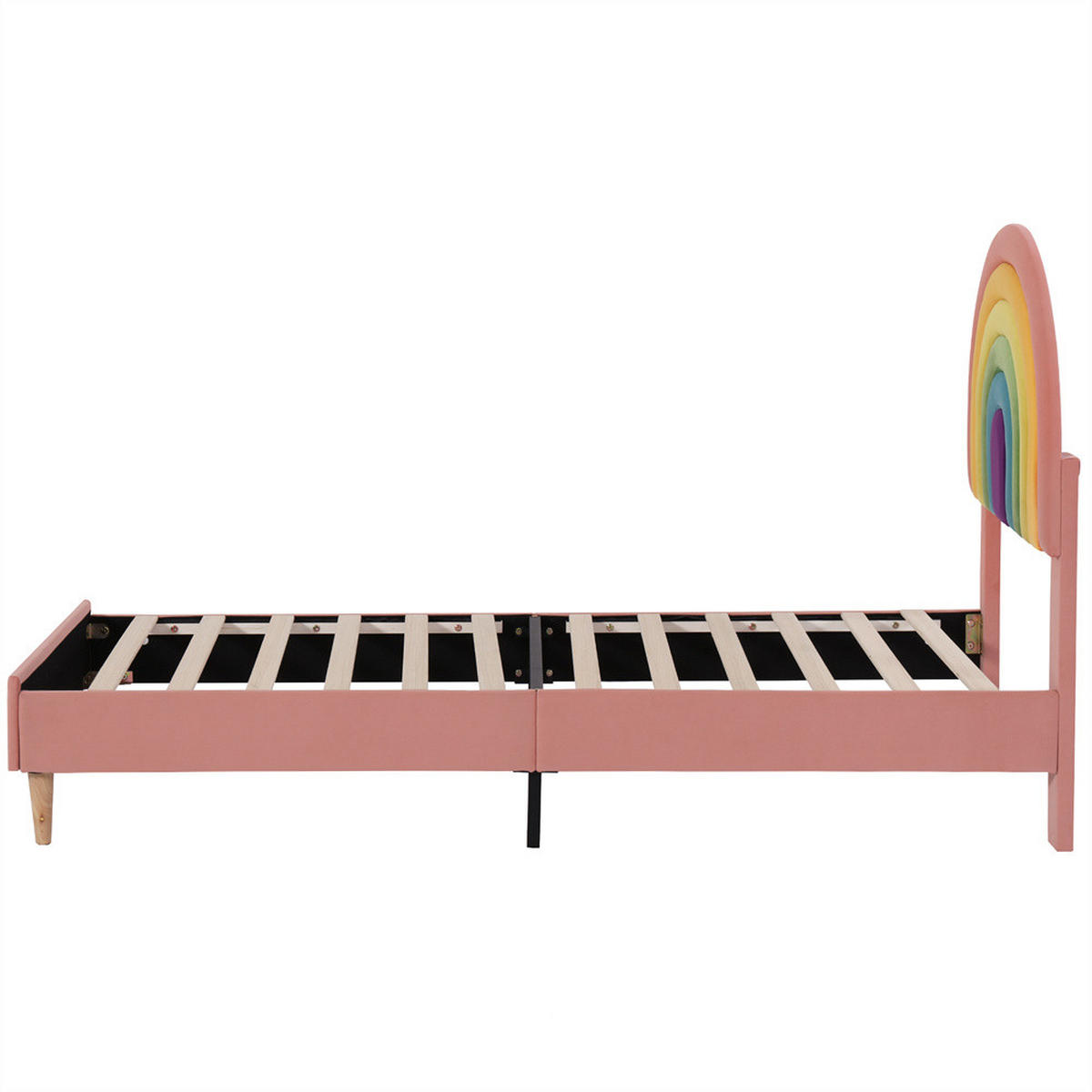 POLSTERBETT 90/200 cm in Rosa Samt - Pink, Holz/Textil (90/200cm) - KOMHTOM