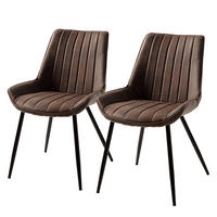 POLSTERSTUHL - Microfaser / Metall - Braun, Textil/Metall (54/86/62cm) - home24