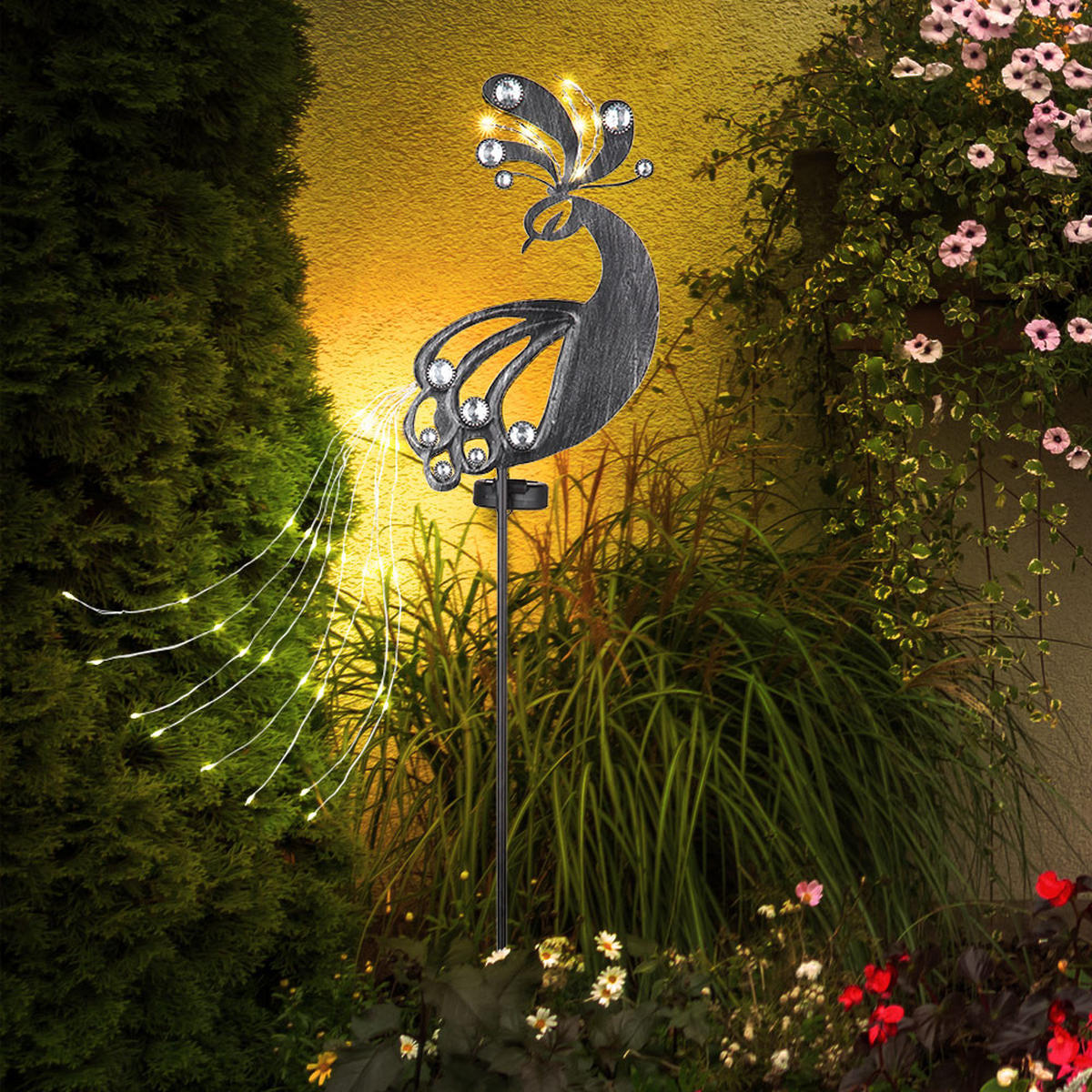 LED AUSSENLEUCHTE Pfau Design Schwarz Metall - Schwarz, Metall (17.5/4.5/88cm) - Globo Lighting