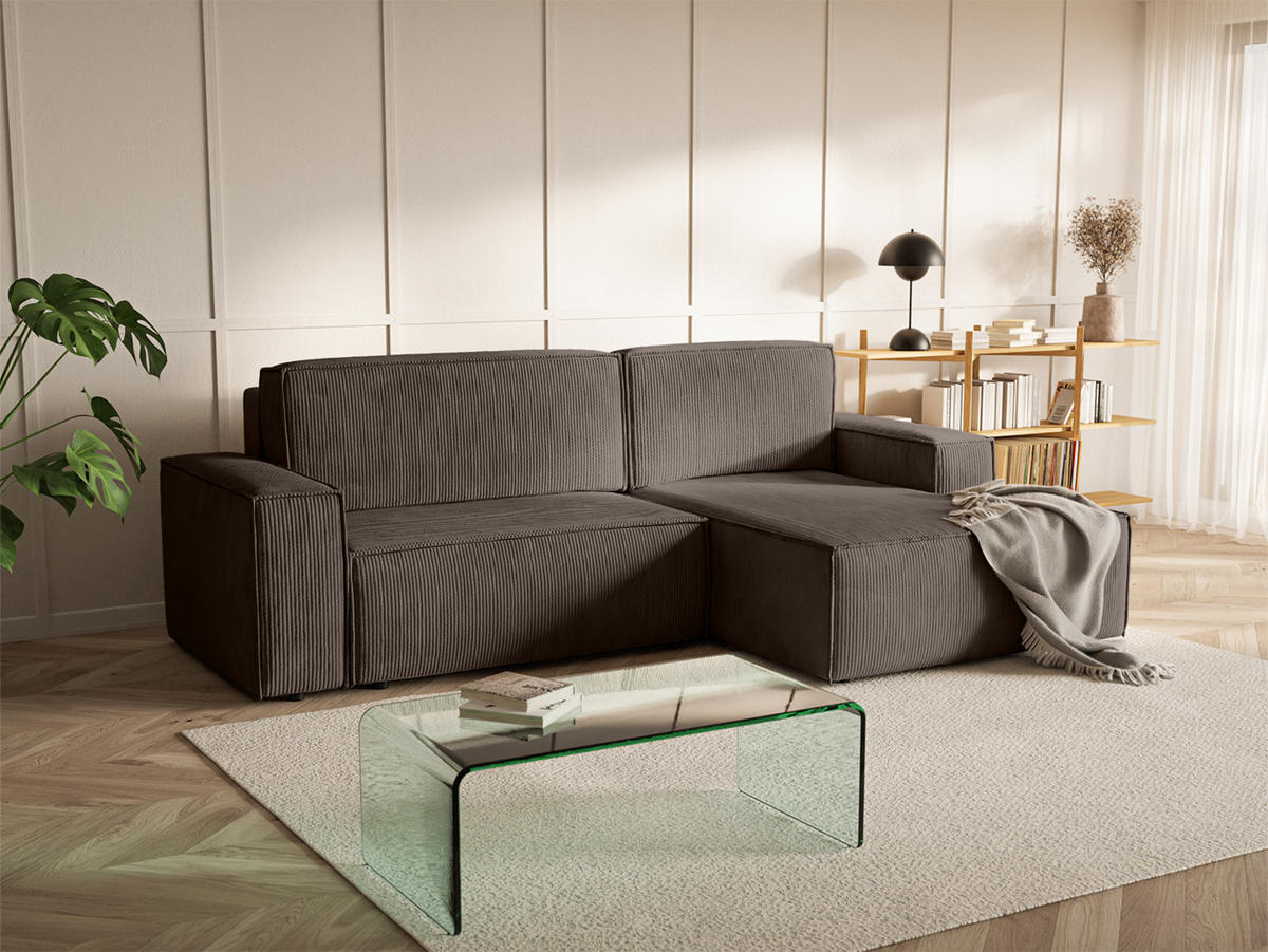 ECKSOFA Kokko mit Schlaffunktion, Braun - Braun, Textil (267/167cm) - Fedve