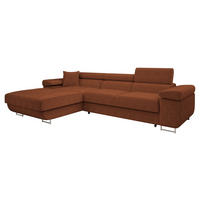 ECKSOFA Torezio Mini Cord, Seite: Links - Braun, Holz/Textil (280/170cm) - MIRJAN24