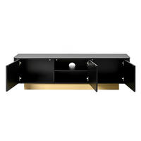 TV-LOWBOARD 170/40,5/47 cm mit 3 Türen, verstellbarem Einlegeboden und Kabelführung, Schwarz - Schwarz, Holzwerkstoff (170/47/40.5cm) - Redom