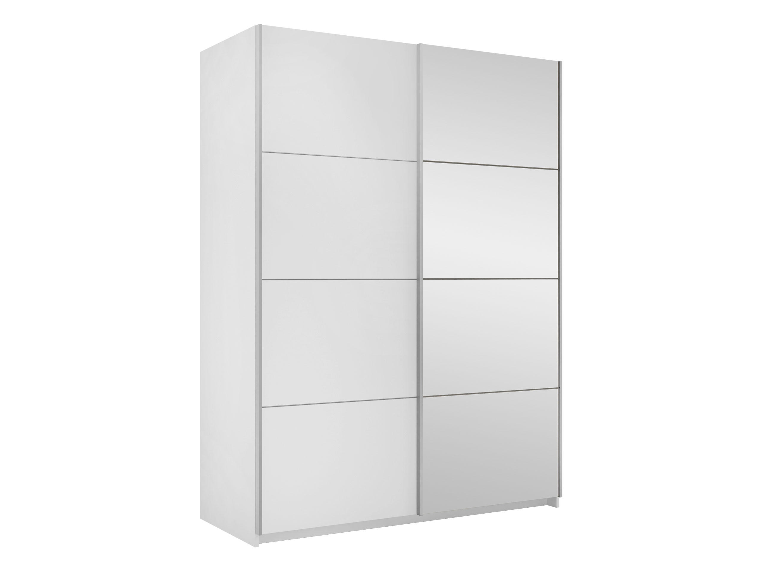 SCHIEBETÜRENSCHRANK Atalio 150 - Silberfarben/Weiß, Holzwerkstoff/Metall (150/215/60cm) - MIRJAN24