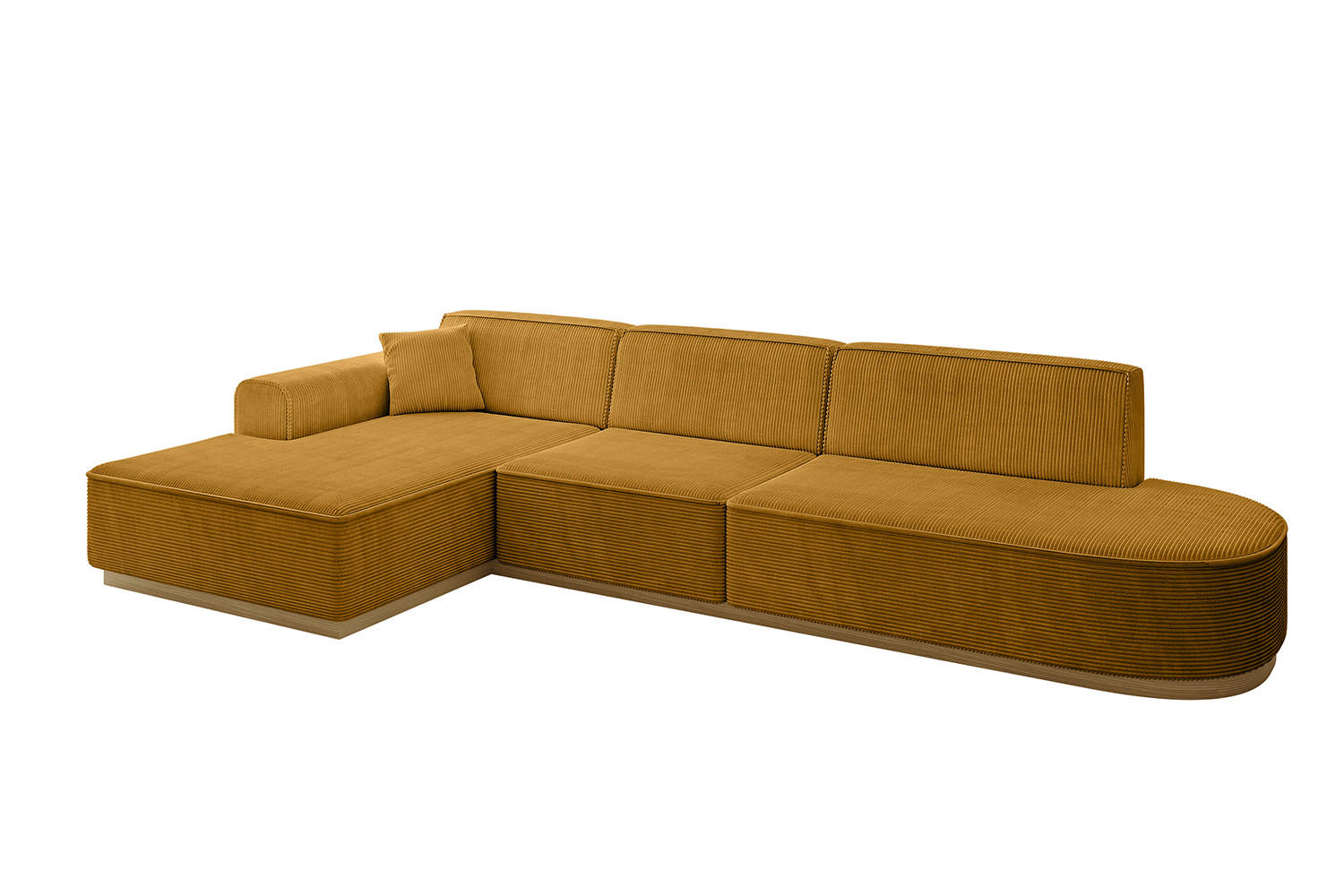 ECKSOFA Ottomane Links IREA-L2-v2 - 327x165x80 cm Senfgelb - Grün, Holzwerkstoff/Textil (327/165cm) - ALTDECOR