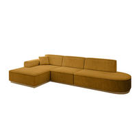 ECKSOFA Ottomane Links IREA-L2-v2 - 327x165x80 cm Senfgelb - Grün, Holzwerkstoff/Textil (327/165cm) - ALTDECOR
