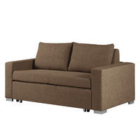 SCHLAFSOFA - Silberfarben/Braun, Textil (153/90/90cm) - home24