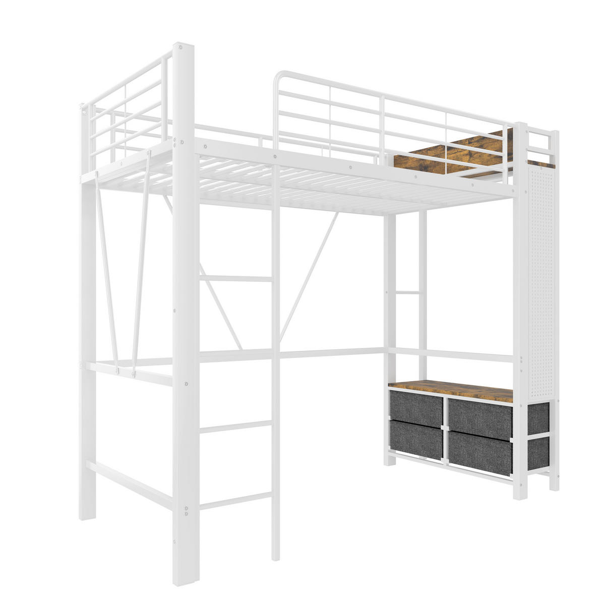 HOCHBETT Eisen 90/200 cm Weiß - Weiß, Metall - Raumix