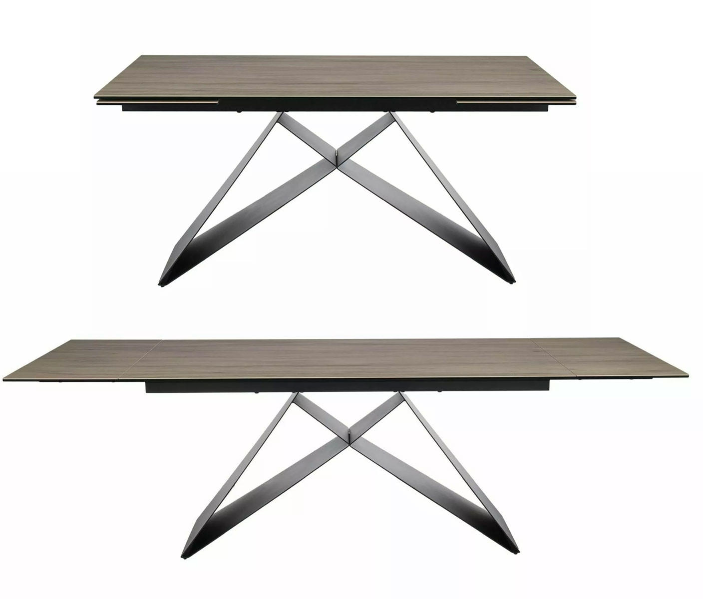 ESSTISCH Westin Sanremo Eiche / Schwarz Matt 160-240 / 90 / 77cm - Schwarz/Eiche San Remo, Holz/Keramik (90/240/77cm) - Feldmann-Wohnen