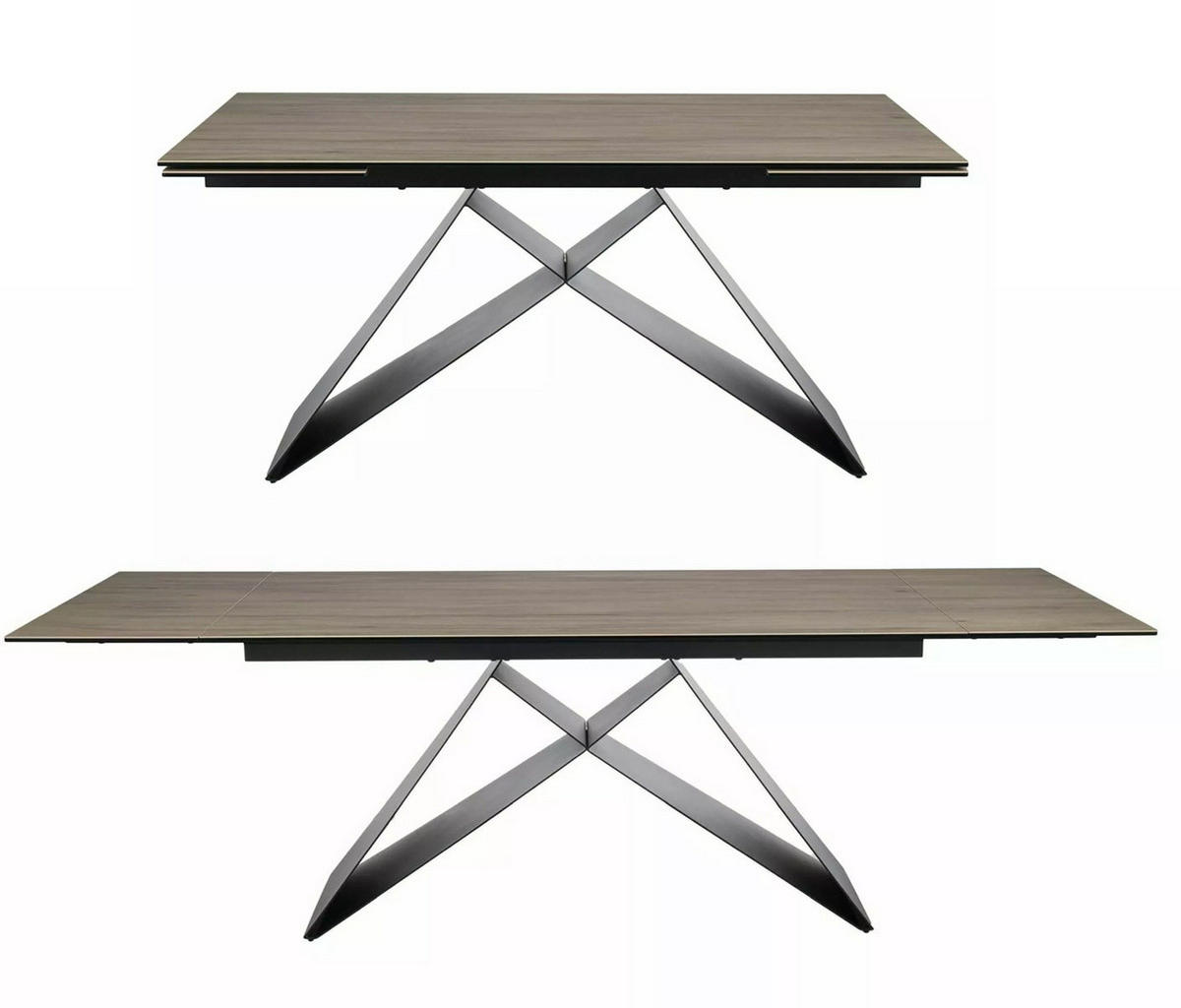 ESSTISCH Westin Sanremo Eiche / Schwarz Matt 160-240 / 90 / 77cm - Schwarz/Eiche San Remo, Holz/Keramik (90/240/77cm) - Feldmann-Wohnen