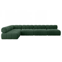 ECKSOFA modulares Sofa Samaro-L3 - 380x190x70 cm Grün Cord - Grün, Holzwerkstoff/Textil (380/190cm) - ALTDECOR