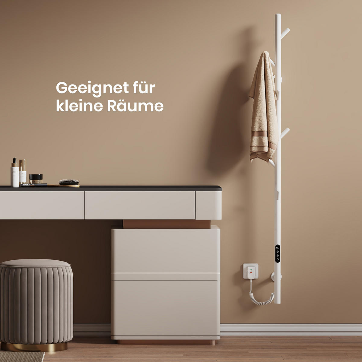 HANDTUCHHEIZKÖRPER Baumheizkörper WLAN Weiß 150 cm - Weiß, Metall (12.5/150/14cm) - EMKE