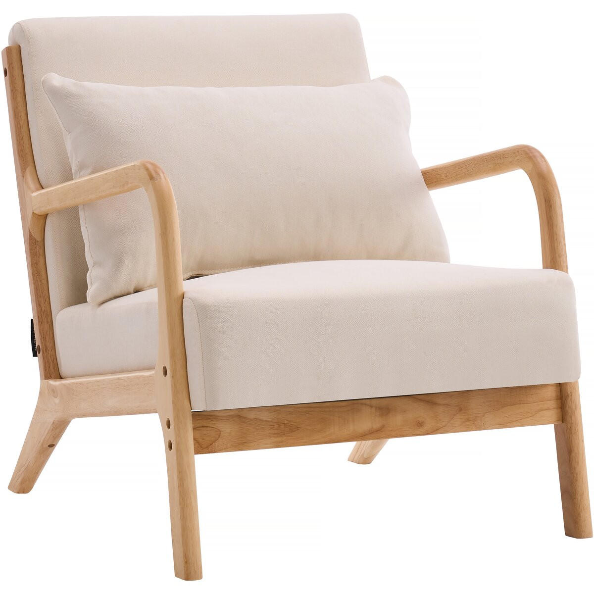 SESSEL - "Clinton" aus Holz im skandinavischen Stil - Beige - Beige, Textil (81/77/64.5cm) - Habitat Garten
