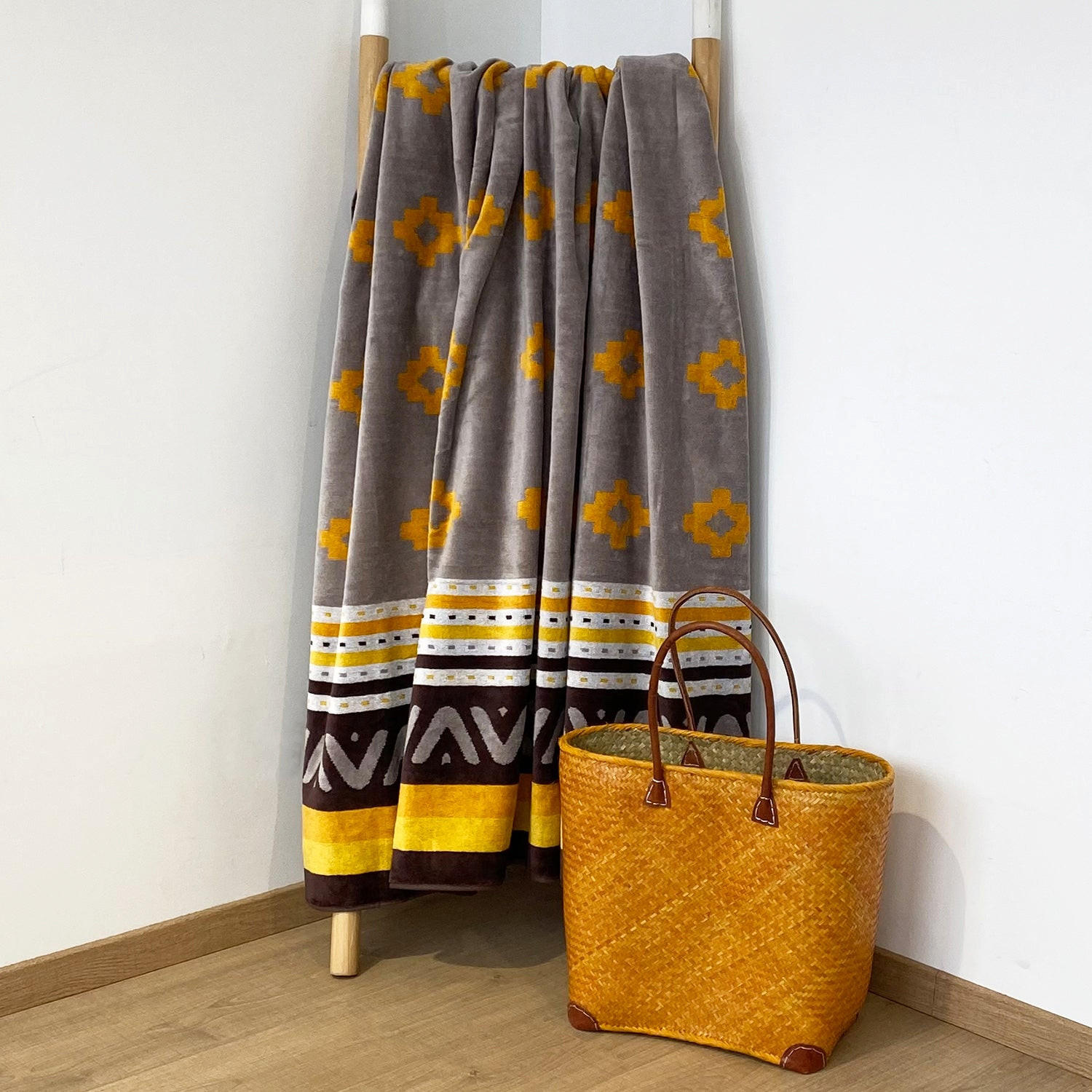 STRANDTUCH Frottee Velours Jacquard Macarena 140x180 400g/m² - Orange, Textil (140/180cm) - LE COMPTOIR DE LA PLAGE