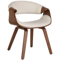 STUHL Stoff Creme - Eukalyptusholzfarben/Creme, Holz/Textil (62/76/52cm) - CLP