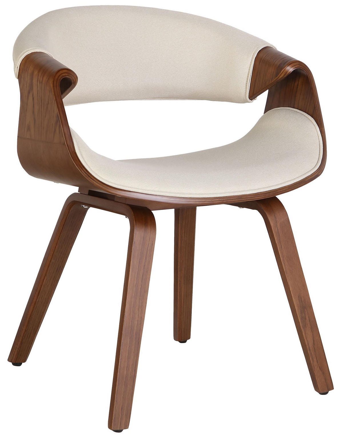 STUHL Stoff Creme - Eukalyptusholzfarben/Creme, Holz/Textil (62/76/52cm) - CLP