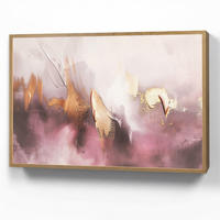 NÁSTĚNNÁ LAMPA S AKUMULÁTOREM Fialová - abstraktní - barva - zlatá 90x60 cm - světle fialová, kompozitní dřevo (90/60/8cm) - OnlyWow