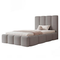 POLSTERBETT LANDARE 120x200 cm Graubraun Samt (Stoff Jasmine) - mit Bettkasten und Lattenrost - Graubraun, Holzwerkstoff/Textil (120/200cm) - Ravio