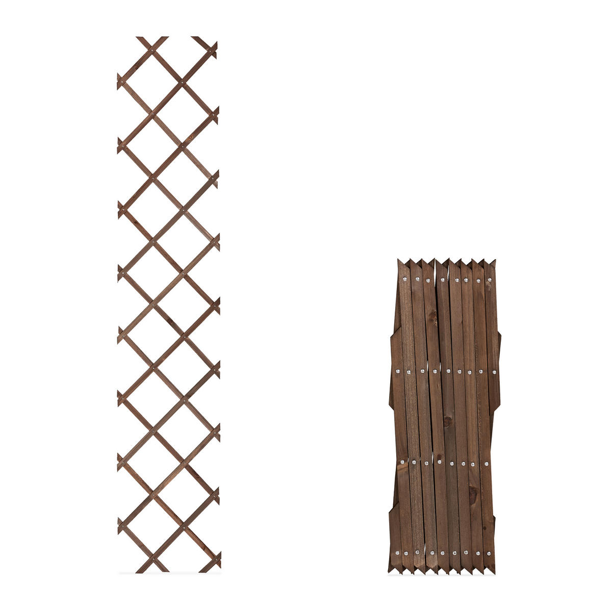 3XRANKGITTER - Braun, Holz (30/180/1.5cm) - Relaxdays