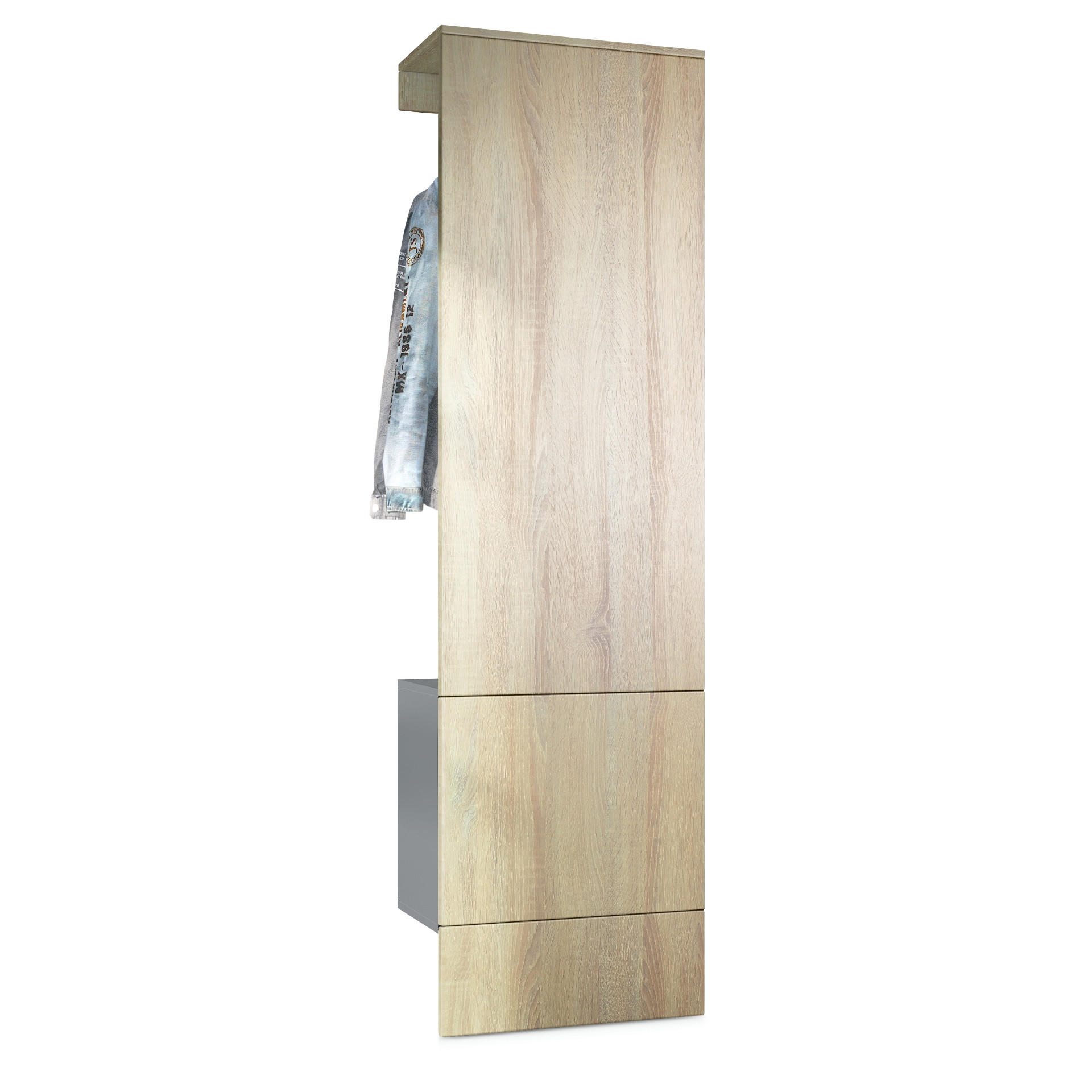 GARDEROBE Carlton Paneel in Eiche sägerau - Eiche San Remo, Holzwerkstoff (52/193/35cm) - Vladon